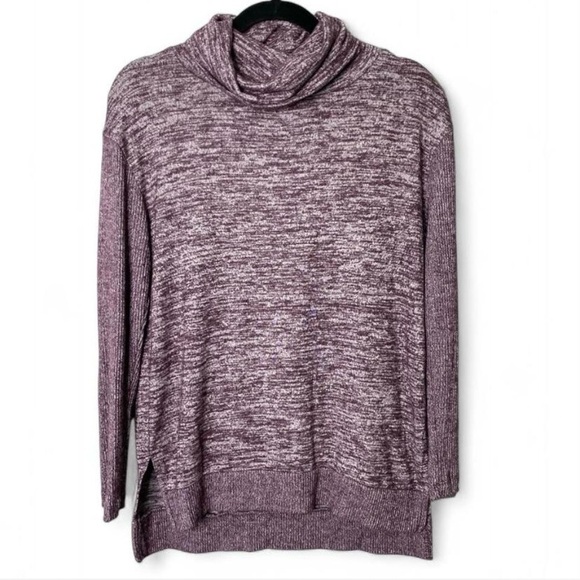 Women’s Cowl Neck Marled Knit Sweater Purple Sonoma Casual Cozy S - Picture 1 of 4